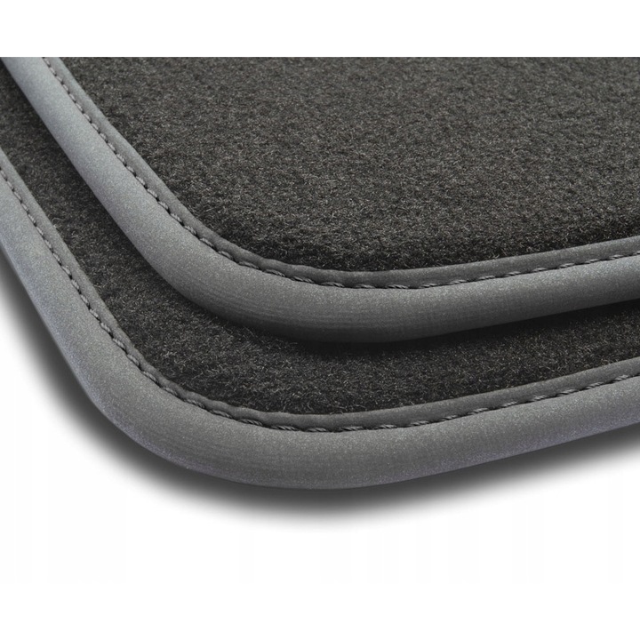 Set 4, Covorase, MOTOS, pentru Mini COOPER III S de la 2014, Negru Velur cu Garnitura din Mat Negru