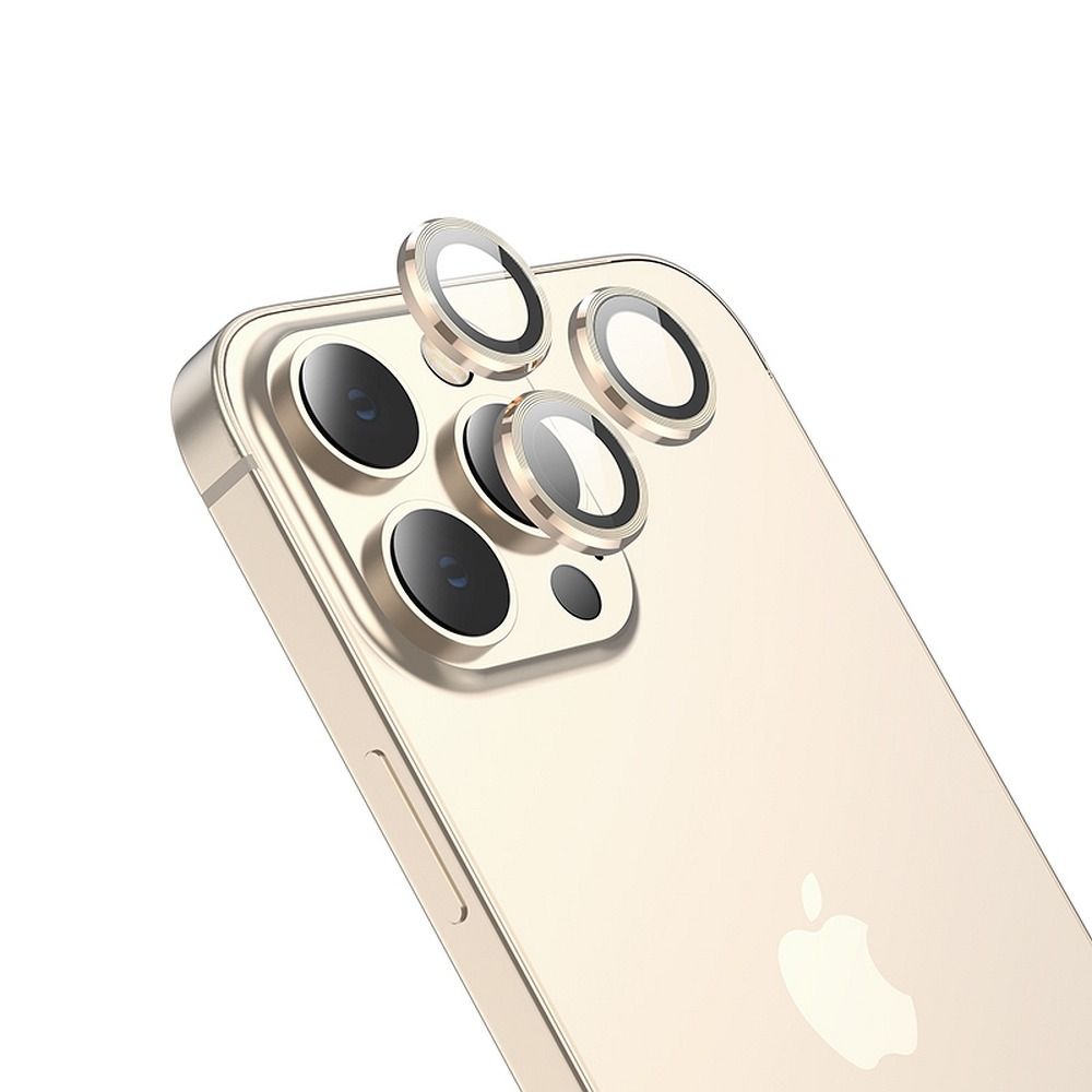 Folie Camera Daden din sticla pentru iPhone 14 Pro Max, Full Cover, Protectie Profesionala, Ultra Rezistenta, Calitate Premium, Auriu