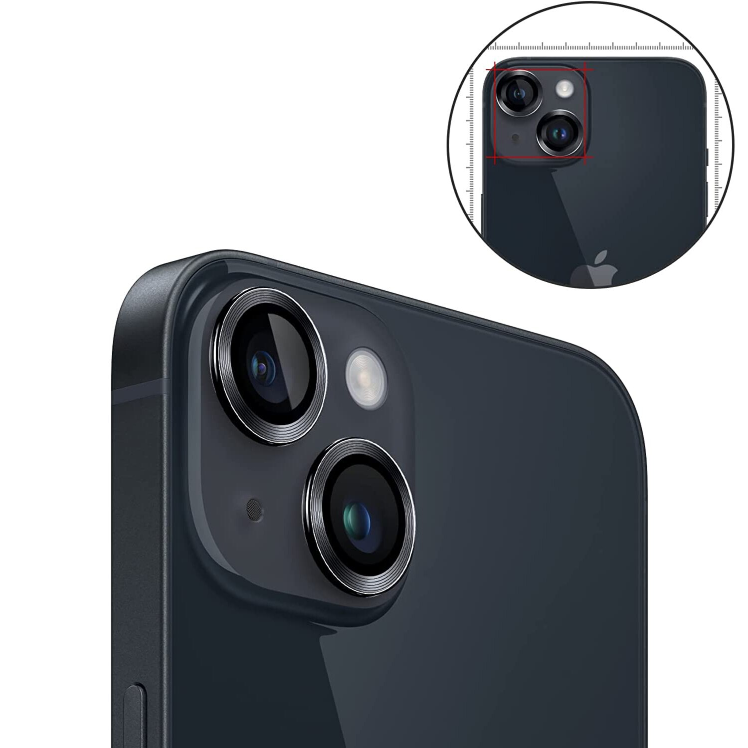 Folie Camera Daden din sticla pentru iPhone 14, Full Cover, Protectie Profesionala, Ultra Rezistenta, Calitate Premium, Negru