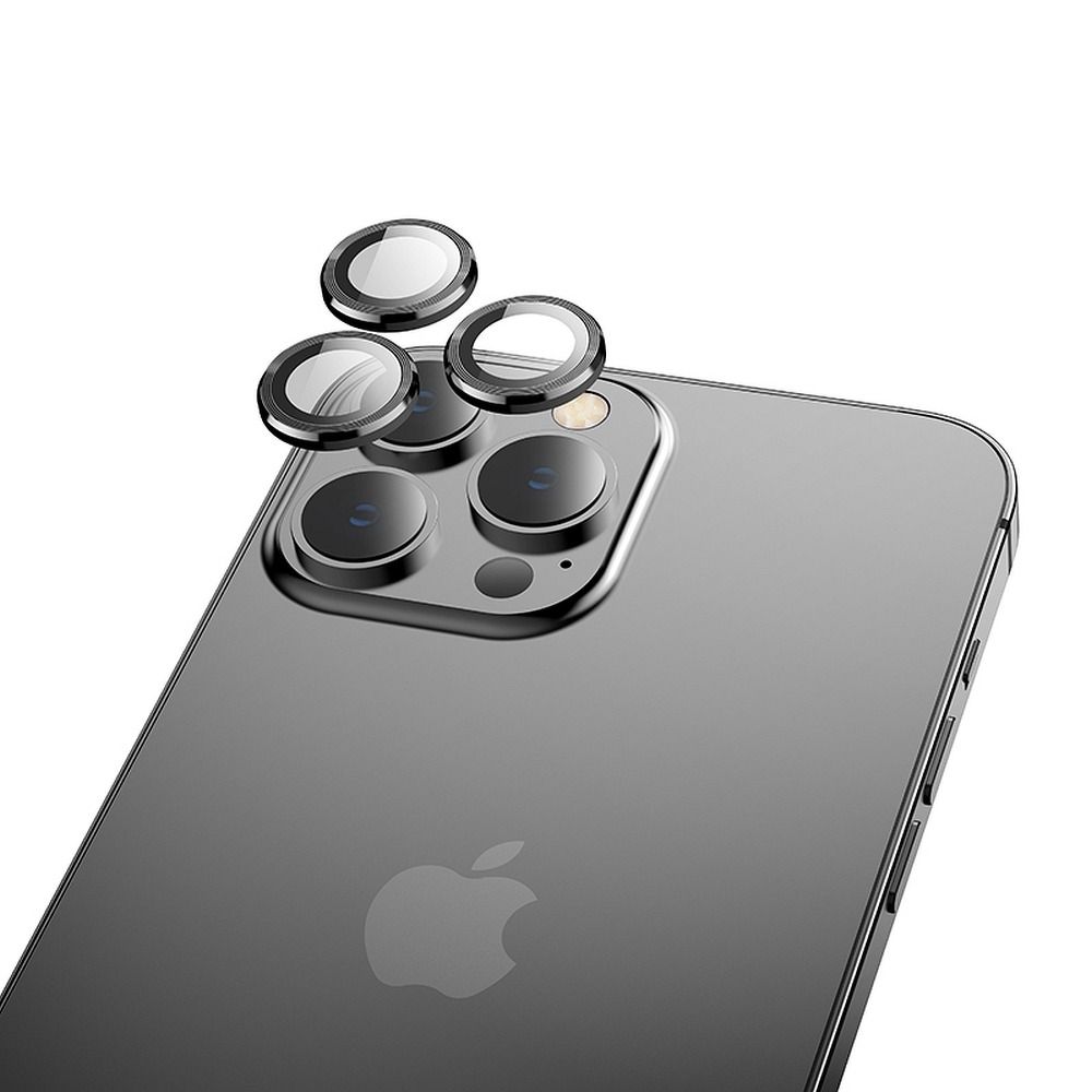 Folie Camera Daden din sticla pentru iPhone 15 Pro/15 Pro Max, Full Cover, Protectie Profesionala, Ultra Rezistenta, Calitate Premium, Negru
