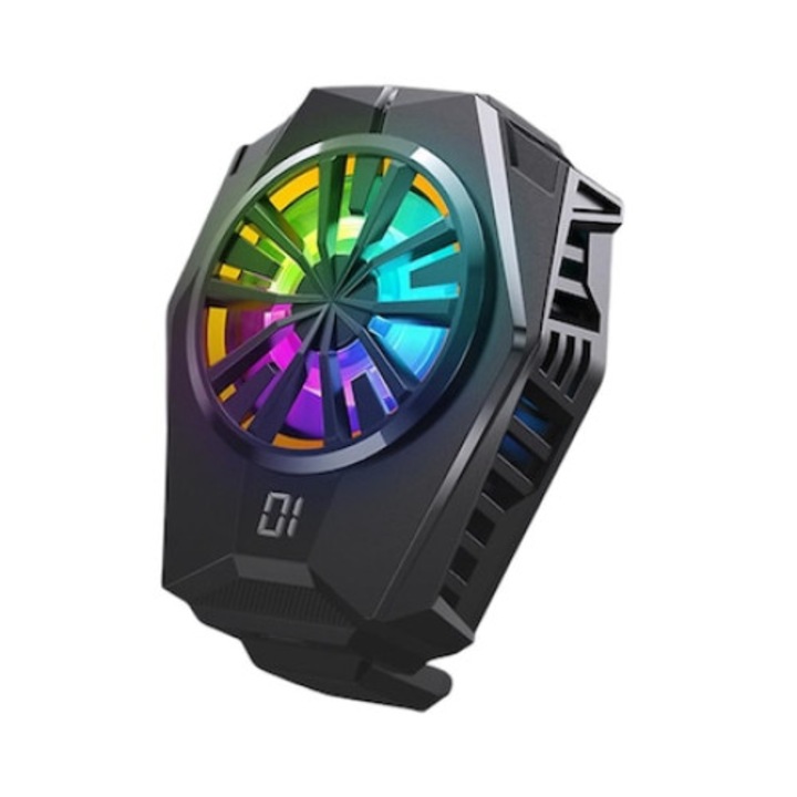 Охладител за охлаждане на телефона, Универсален, 6500 rpm, RGB светлини, за игри, Безшумен