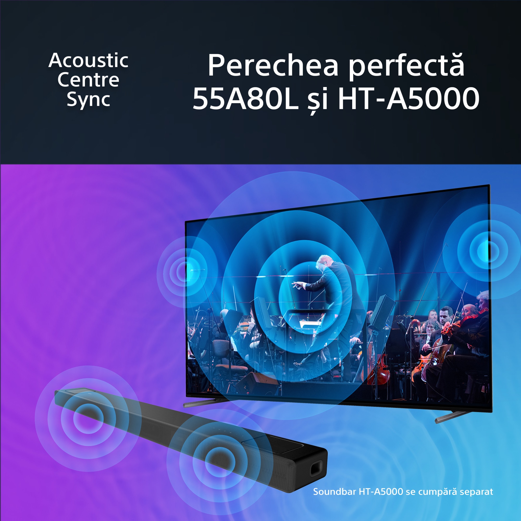 Televizor Sony BRAVIA OLED 55A80L, 139 cm, Smart Google TV, 4K Ultra HD, 100 Hz, Clasa G