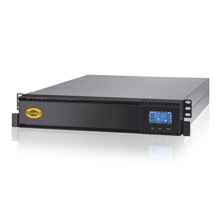 UPS LCD 2U V3000, Orvaldi, 3000 VA, 2400 W, 6 x 9 Ah, черен