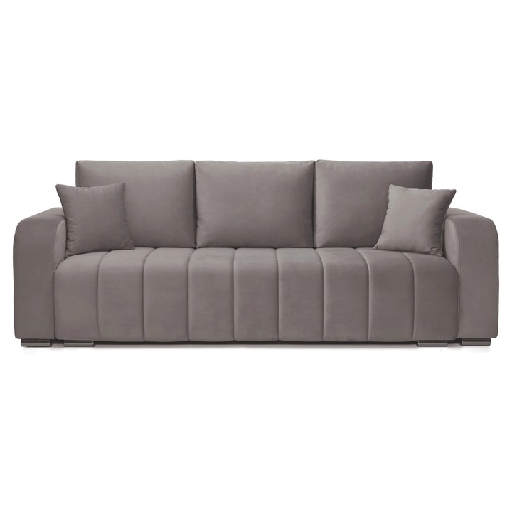 Canapea Extensibila 3 locuri DIEGO, cu lada de depozitare, 230x92x90 cm, Gri