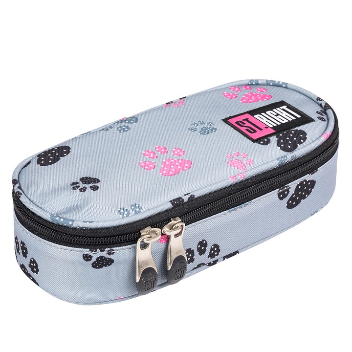 Твърд моливник Penar, Колекция St.Right, Paws PC01, 1 отделение, Вътрешен отделение, 23 x 9.5 x 6 см