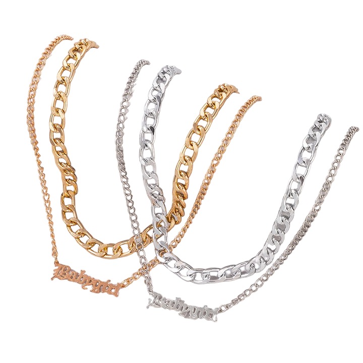 Set 2 coliere, auriu si argintiu, cu zale, Tanya C20, Pursehuit