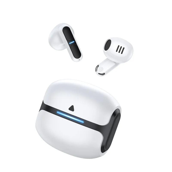 IQB ENC Gaming Bluetooth 5.3 fejhallgató, vezeték nélküli, HD audio, érintésvezérlés, IPX6, univerzális kompatibilitás, fehér