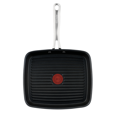 Tigaie Grill Tefal Jamie Oliver Home Cook, Thermo-Signal, inductie, 23 x 27 cm, Negru