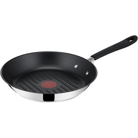 Tigaie grill Tefal Jamie Oliver Home Cook, Thermo-Signal, inox, inductie, 26 cm