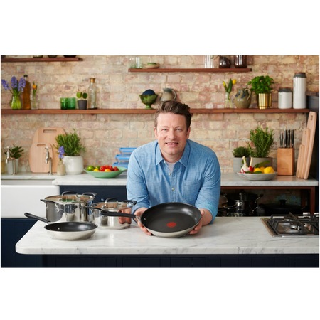Tigaie saute cu capac Tefal Jamie Oliver Home Cook, 24 cm