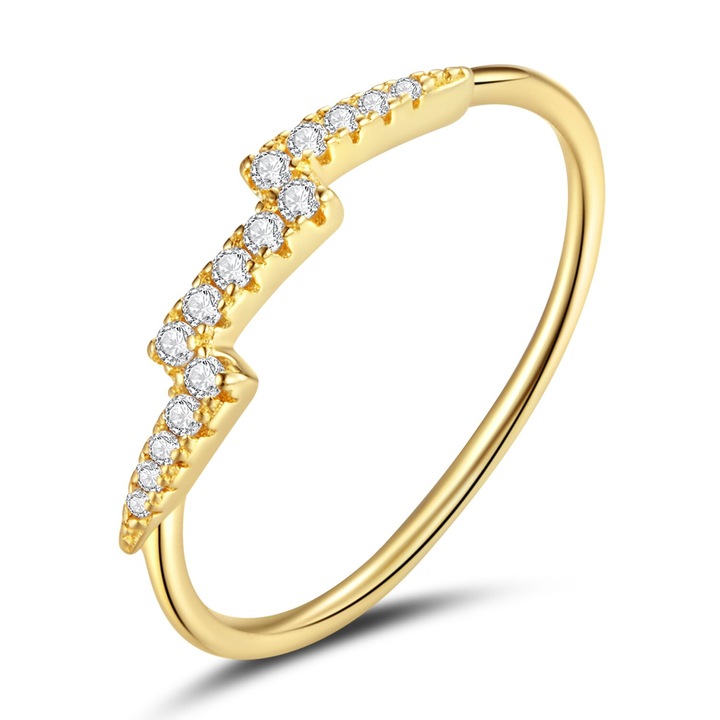 Inel din argint Golden Lightning 6