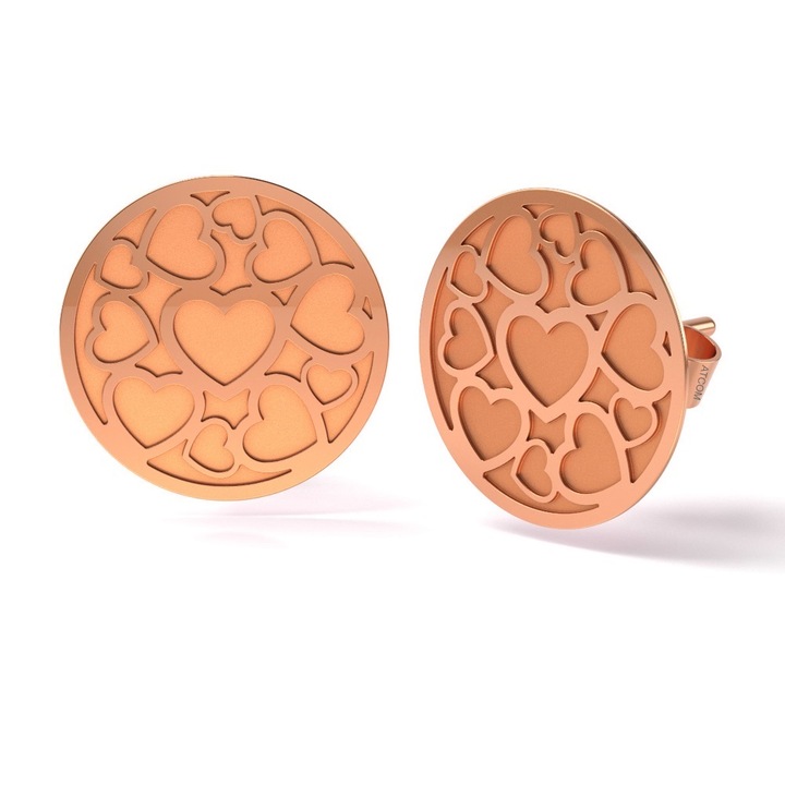 Обеци, Сърце, Розово злато