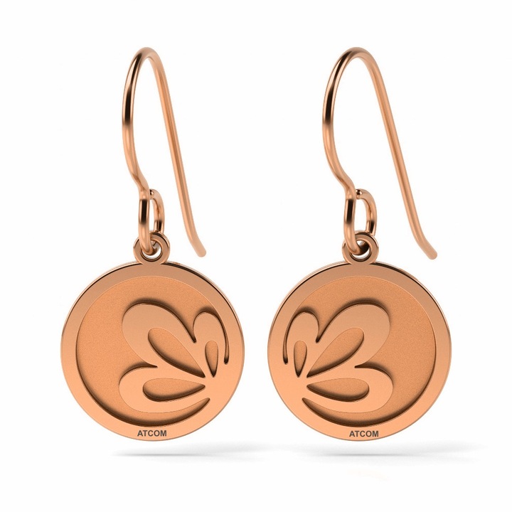 Обеци, Лотос, Злато, Розов