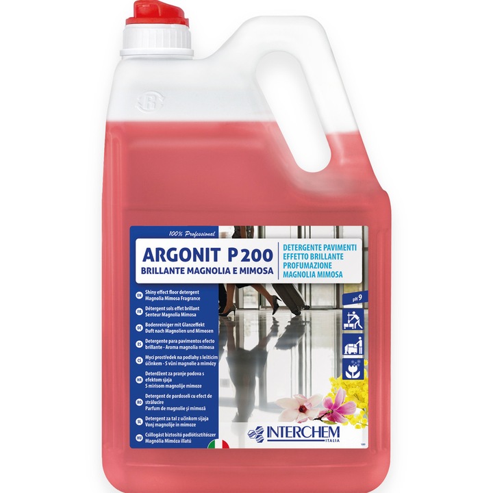 Detergent pardoseli Concentrat, Interchem, Argonit P 200 Brillante Magnolia e Mimosa, 5l