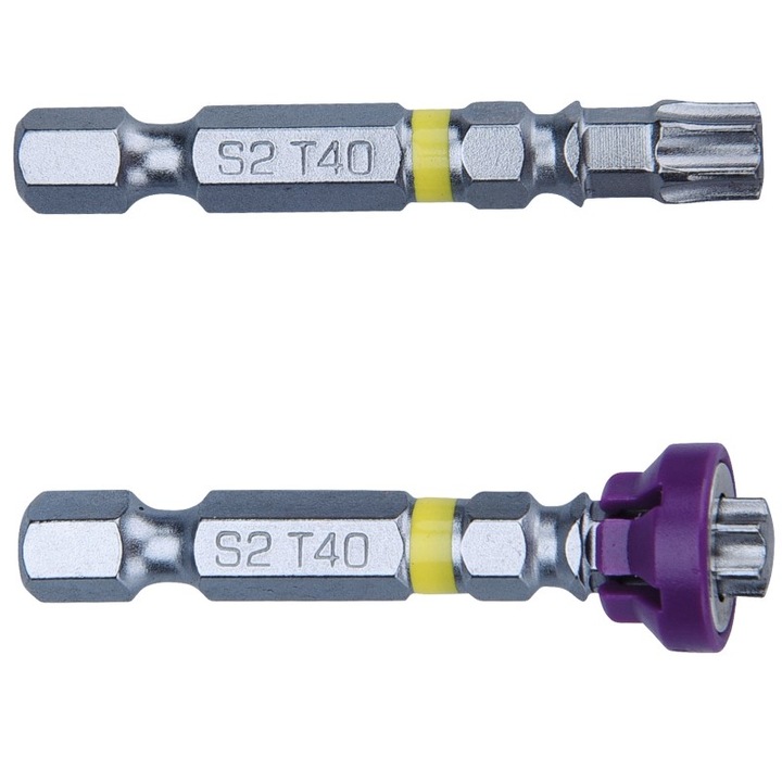 Set 2 biti, Fortum, Torx, cu capac magnetic, T 40x50mm, S2