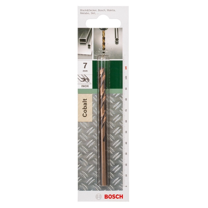 Burghiu pentru metal si aluminiu, tip HSS-CO, Bosch 2609255077, 7 x 69 x 109 mm