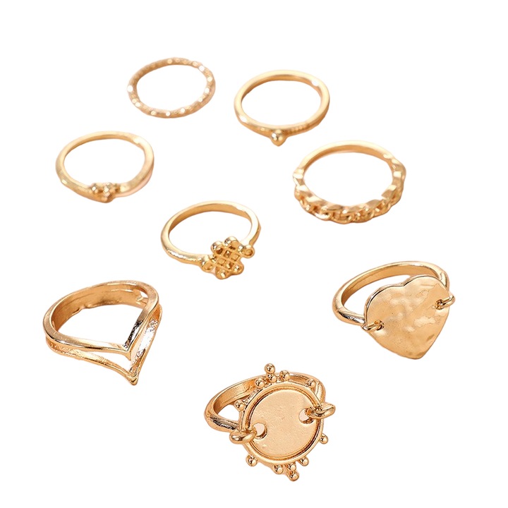 Set 8 inele aurii, diverse forme, Thommy C6, Pursehuit