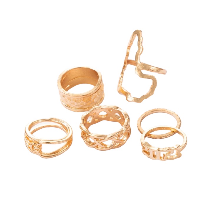 Set 6 inele aurii, diverse forme, Thonnis C6, Pursehuit