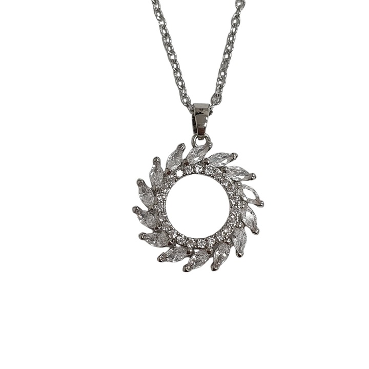 Colier argintiu, cu pietre din zirconiu, Sigmar C10, Pursehuit