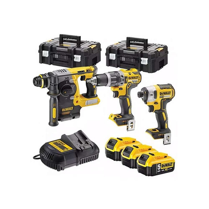 3 db-os gép készlet Dewalt DCK368P3T akkumulátorral