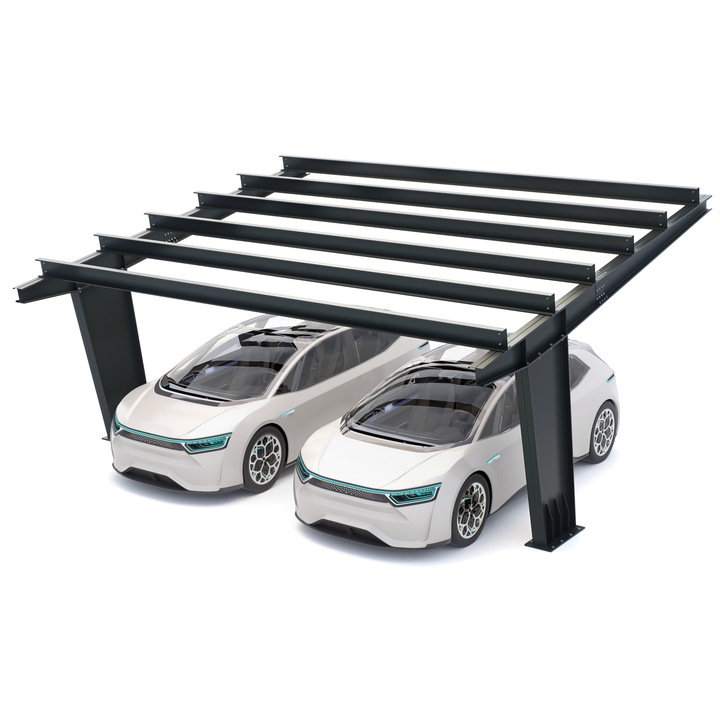 Structura carport auto, Todome, Model 01, 2 locuri, Metal, Gri antracit