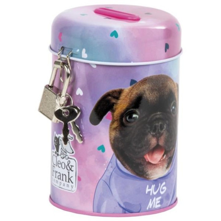 Касичка с ключалка Derform, Cleo&Frank, Dog, Metal, Multocolor