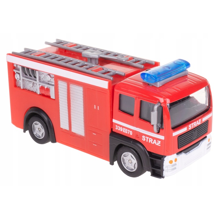 Camion de pompieri, Plastic/Metal, 11 cm, 3 ani+, Rosu