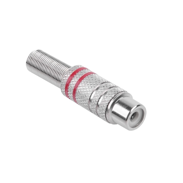 Nikkel RCA aljzat, 2 sáv, Piros kábelhez, LP, GNI0065B