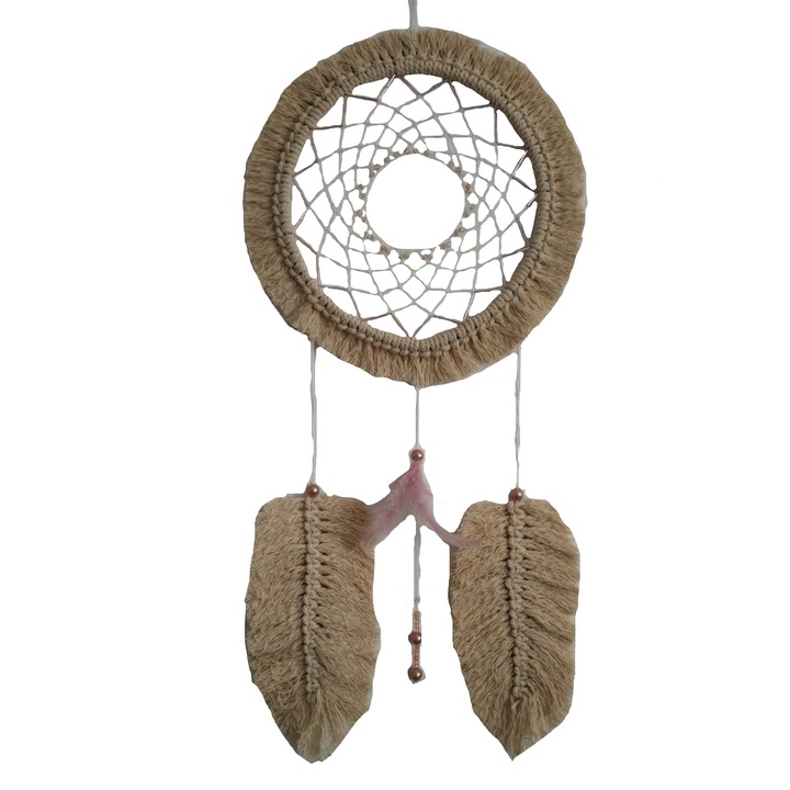 Decoratiune Dreamcatcher Catching Dreams Cream, multicolor, 50-55 cm