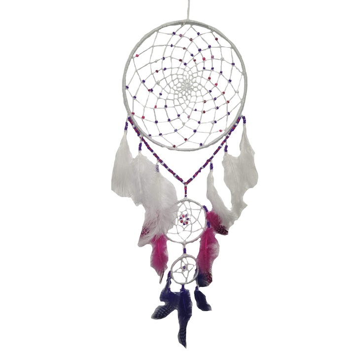 Decoratiune Dreamcatcher Catching Dreams Purple, multicolor, 55-60 cm