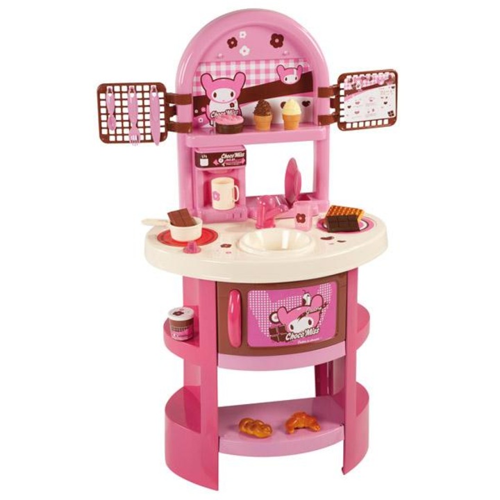 Bucatarie copii, Smoby, Miss Choco, Plastic, 16 accesorii, Roz