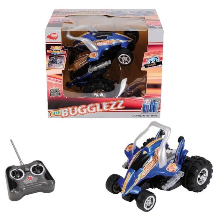 Masinuta cu telecomanda, Dickie, Bugglezz, Plastic, 3 ani+, Albastru
