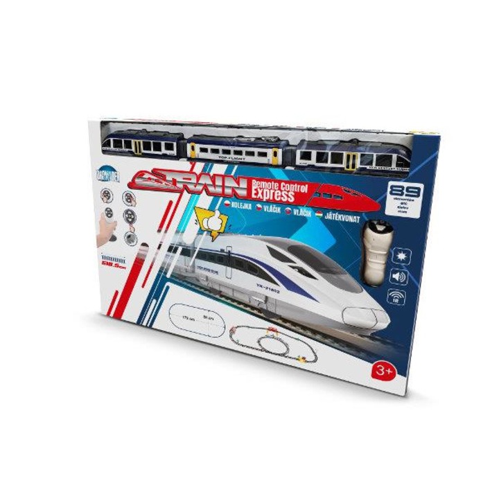 Set de constructie copii, Model tren, 89 piese, Alb