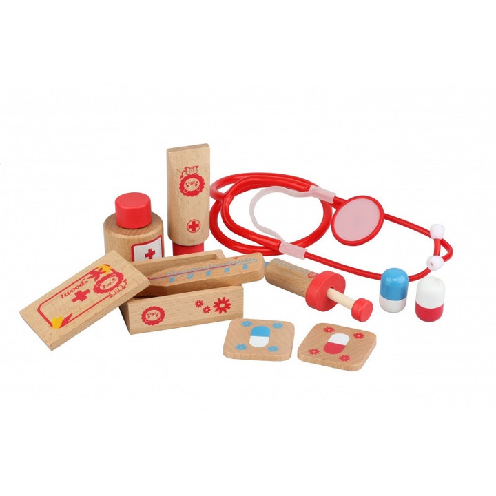 Set joaca doctor, Lemn, Multicolor
