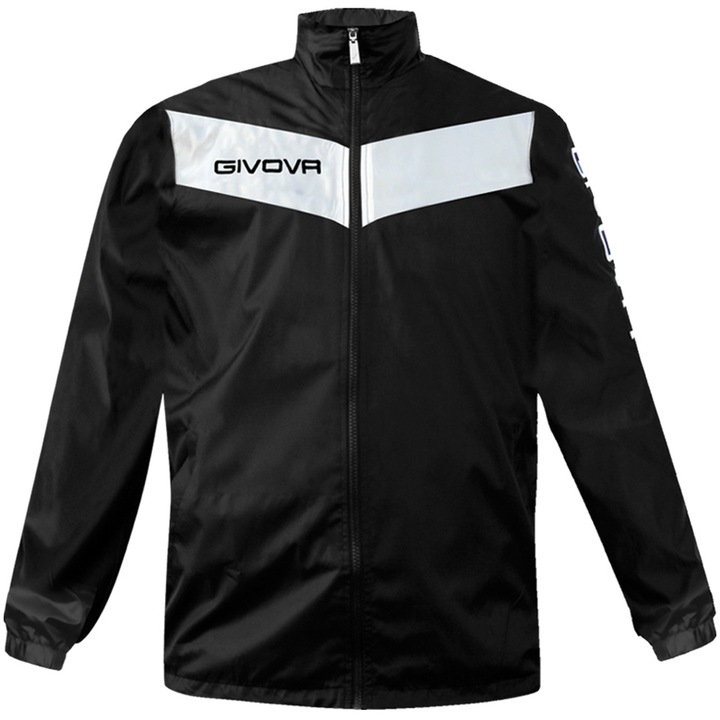 Jacheta sport barbati, Givova, Poliester/Nylon, Alb/Negru, Alb/Negru