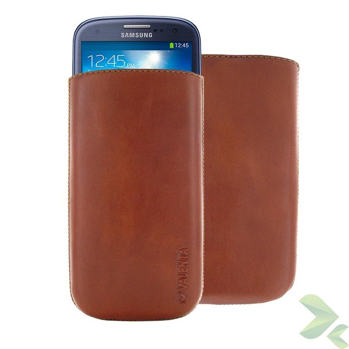 Калъф Samsung Galaxy S4/S III HTC One, Valenta, Естествена кожа, Кафяв