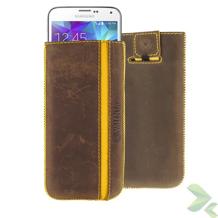 Калъф Samsung Galaxy S5 Sony Xperia Z, Valenta, Естествена кожа, Кафяв