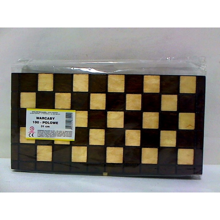 Fa dáma játék, 100 négyzet, 31cm, 30292