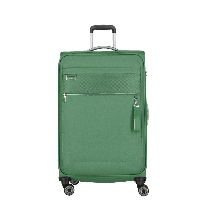 Количка, Travelite, Телескопична дръжка, Кодова брава, Полиестер, 90 L, 77x47x30 cm, Зелен