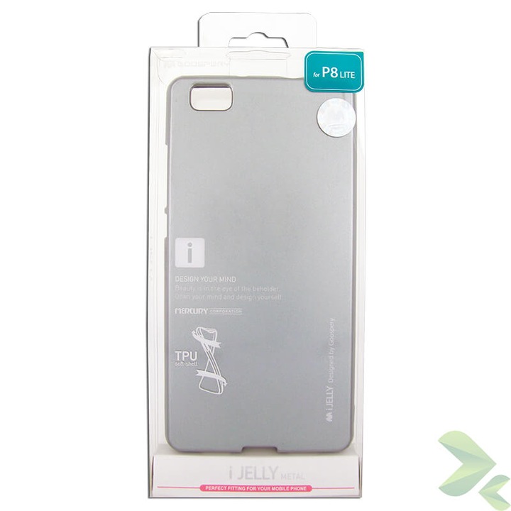 Husa Huawei P8 Lite, I-Jelly Mercury, TPU, Argintiu