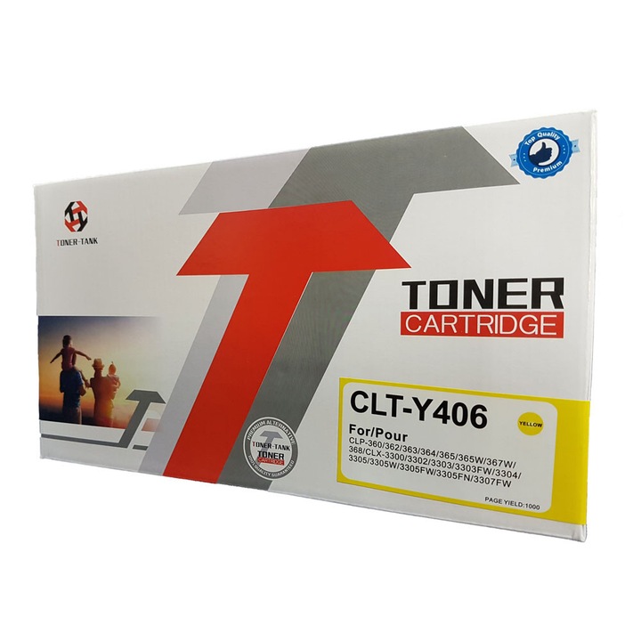 Cartus toner compatibil CLT-Y406S GALBEN SAMSUNG CLP-360, 1000 pagini