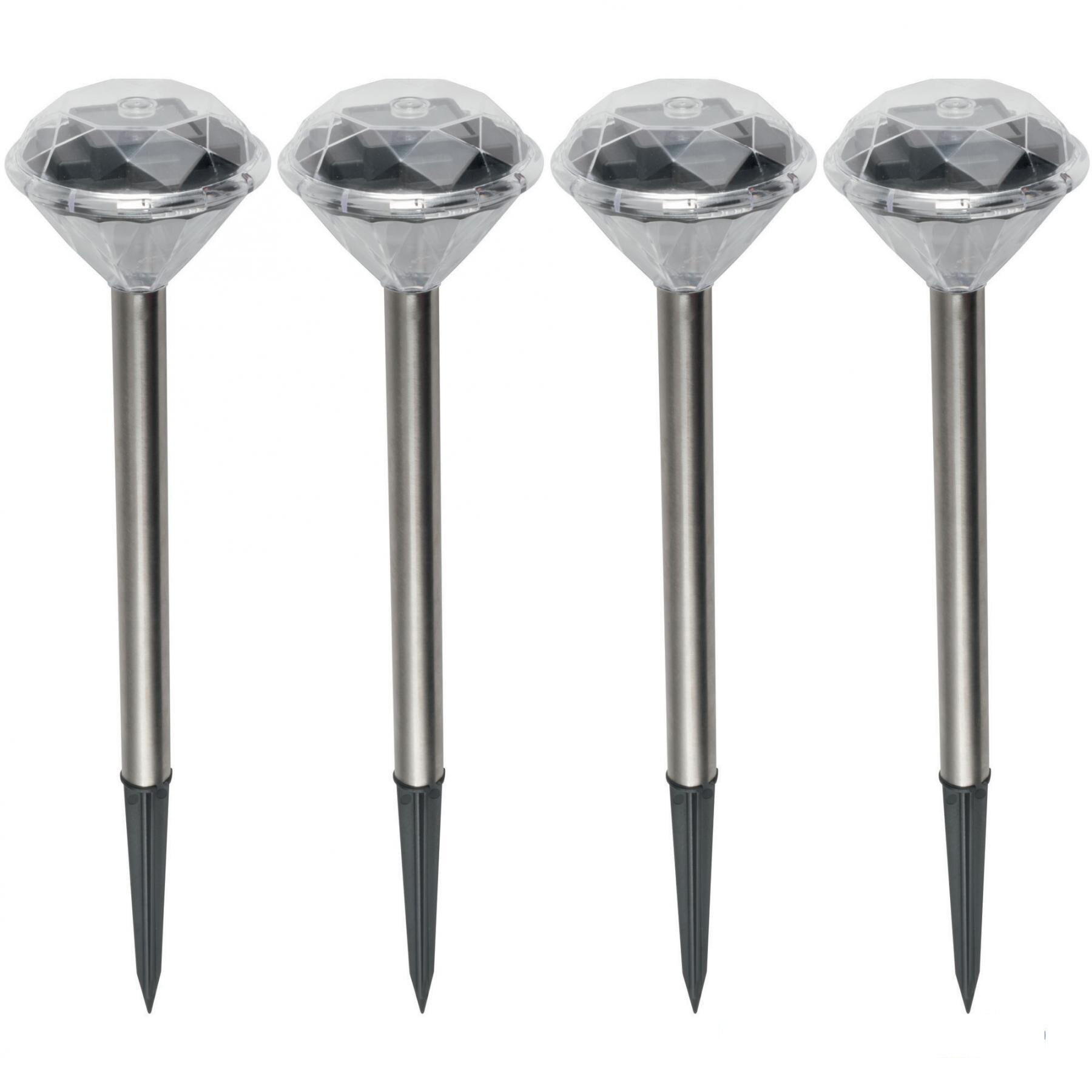 Set 4 lampi LED solare Cristal, ProCart, inaltime 34 cm