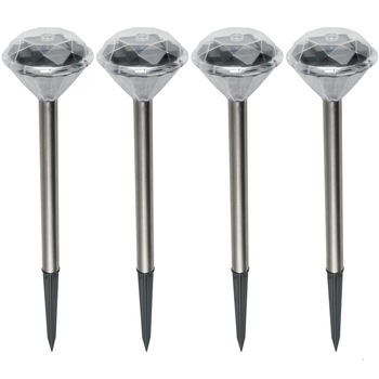 Set 4 lampi LED solare Cristal, ProCart, inaltime 34 cm Set 4 lampi LED solare Cristal, ProCart, inaltime 34 cm