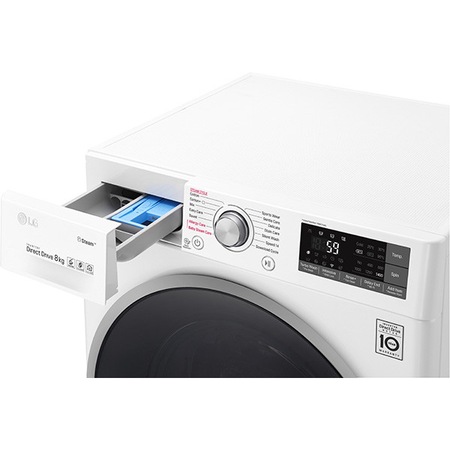 Masina de spalat rufe LG F4J7TY1W, 8 kg, 1400 RPM, Direct Drive, SpaSteam, Turbowash, Wifi, Clasa A+++ , 60 cm, Alb