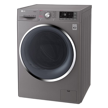 Masina de spalat rufe LG F4J7VY2S, Direct Drive, SpaSteam, Turbowash, Wifi, 9 kg, 1400 RPM, Clasa A+++, 60 cm, Argintiu