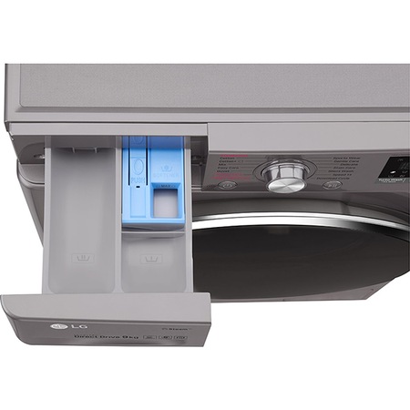Masina de spalat rufe LG F4J7VY2S, Direct Drive, SpaSteam, Turbowash, Wifi, 9 kg, 1400 RPM, Clasa A+++, 60 cm, Argintiu
