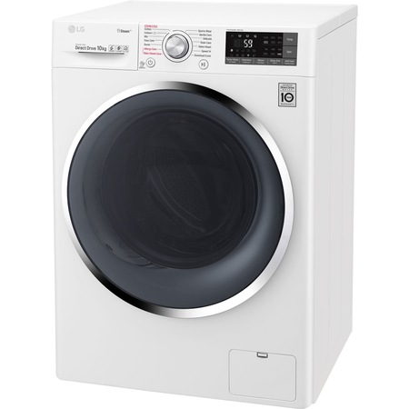 Masina de spalat rufe LG F4J7JY2W, Direct Drive, SpaSteam, Turbowash, Wifi, 10 kg, 1400 RPM, Clasa A+++, 60 cm, Alb