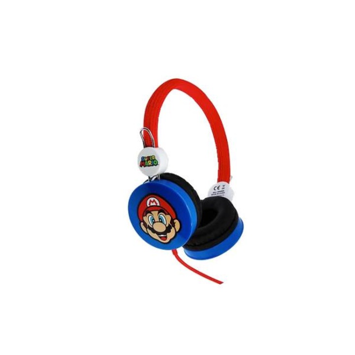Casti pentru copii Super Mario, 85 dB, 3-7 ani, Rosu/Albastru