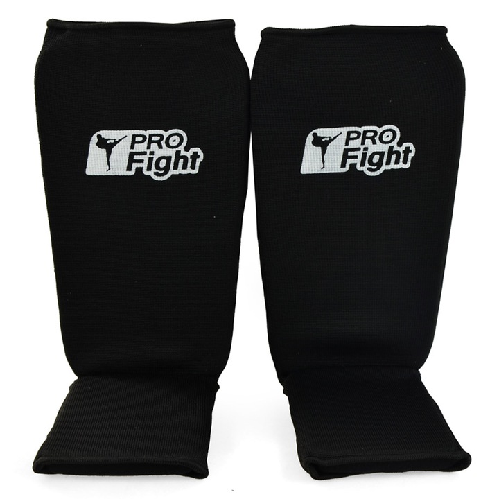 Set 2 aparatoare pentru tibie, Profight, Bumbac, Negru, L