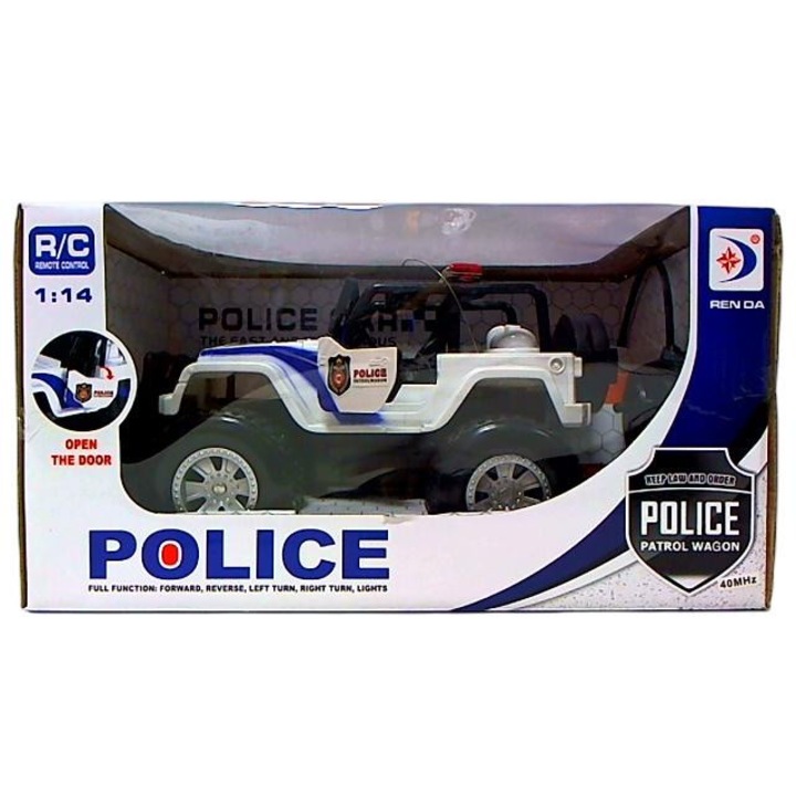 Masina polite RC, 1:14, Alb/Albastru